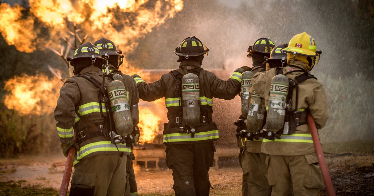 Teamwork - an important skill required to become a firefighter 